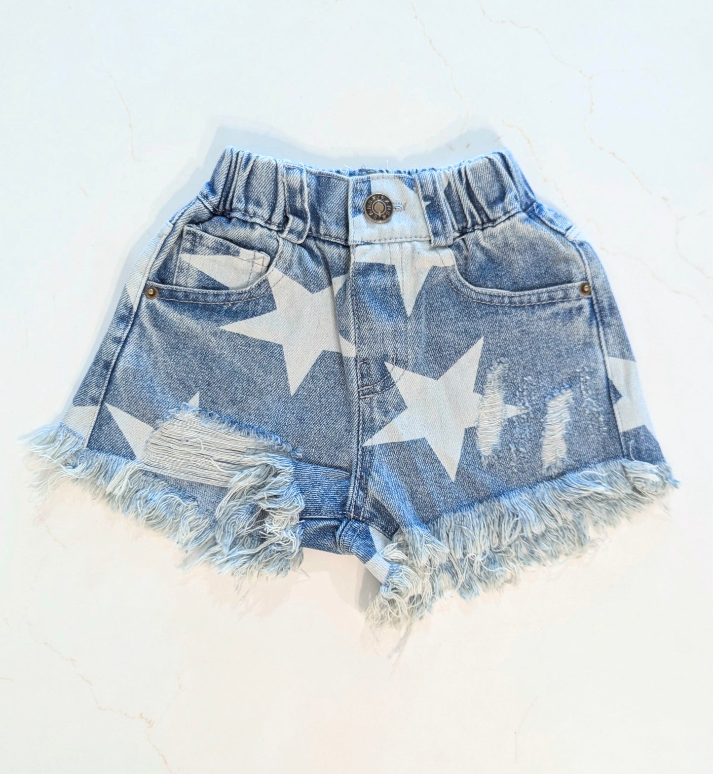 Star Denim Cutoff Shorts - Girls