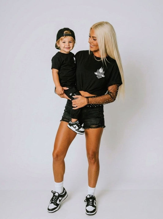 Mama Flame Heart Matching T-shirt - Women's