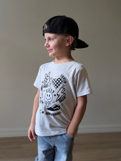 Boys Affirmations T-shirt - Ash Grey