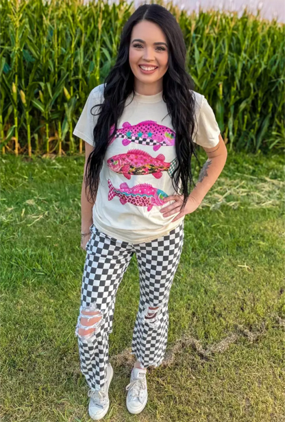 Women's Checkered Jeans