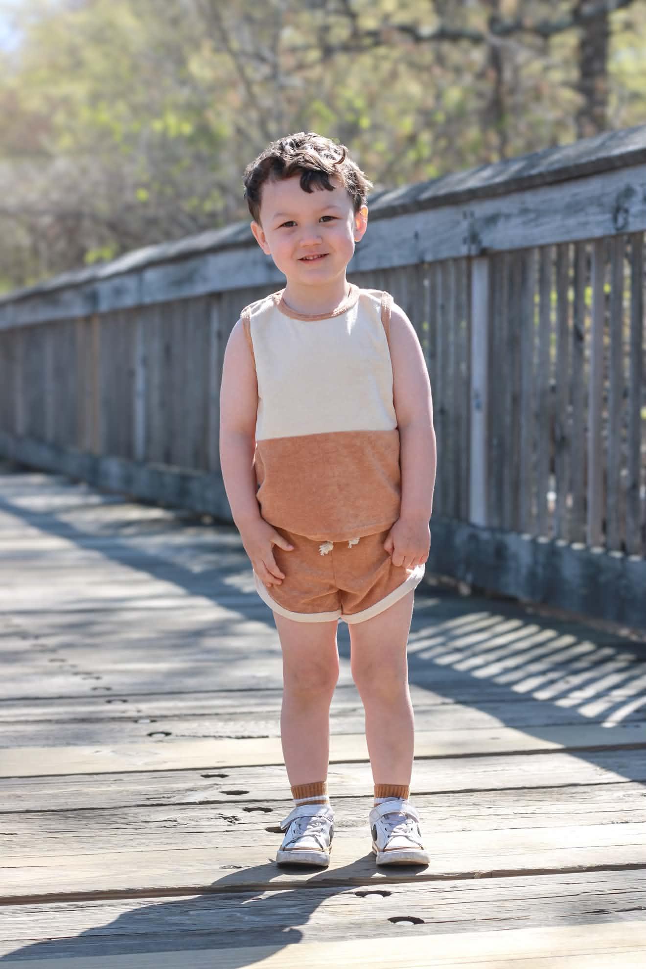 Summer Terry Cloth Two Piece Shorts Set - Kids