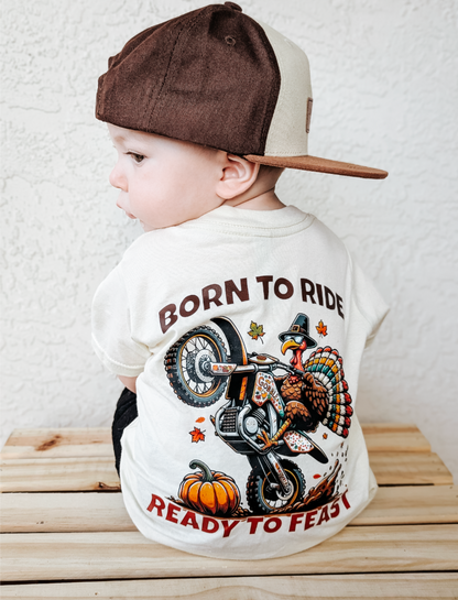 Born to Ride, Ready to Feast Kids Thanksgiving T-shirt