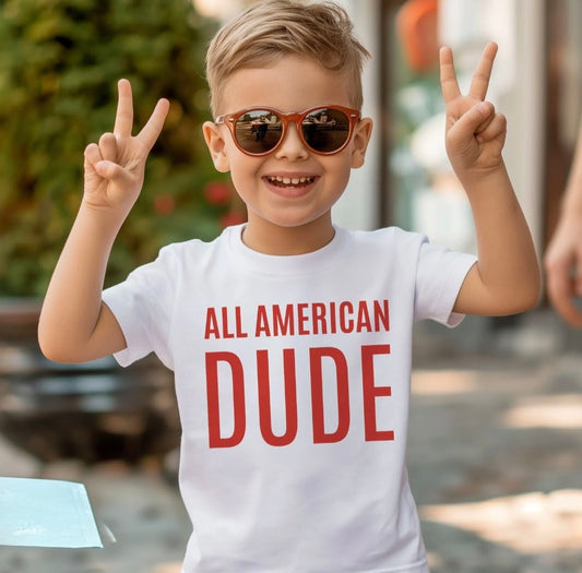 Red All American Dude Graphic T-shirt