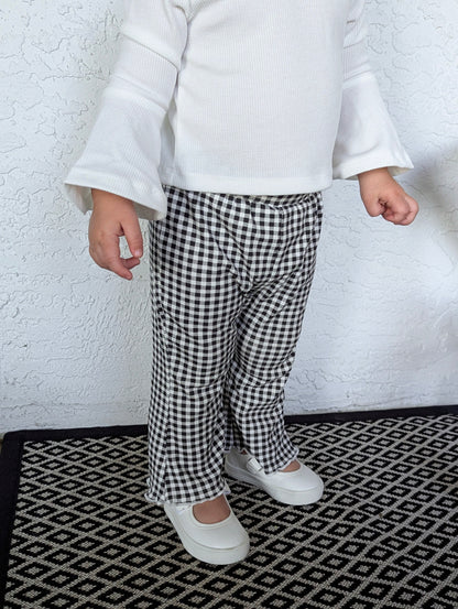 Plaid Girl's Flare Bottoms