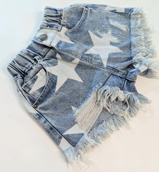 Star Denim Cutoff Shorts - Girls