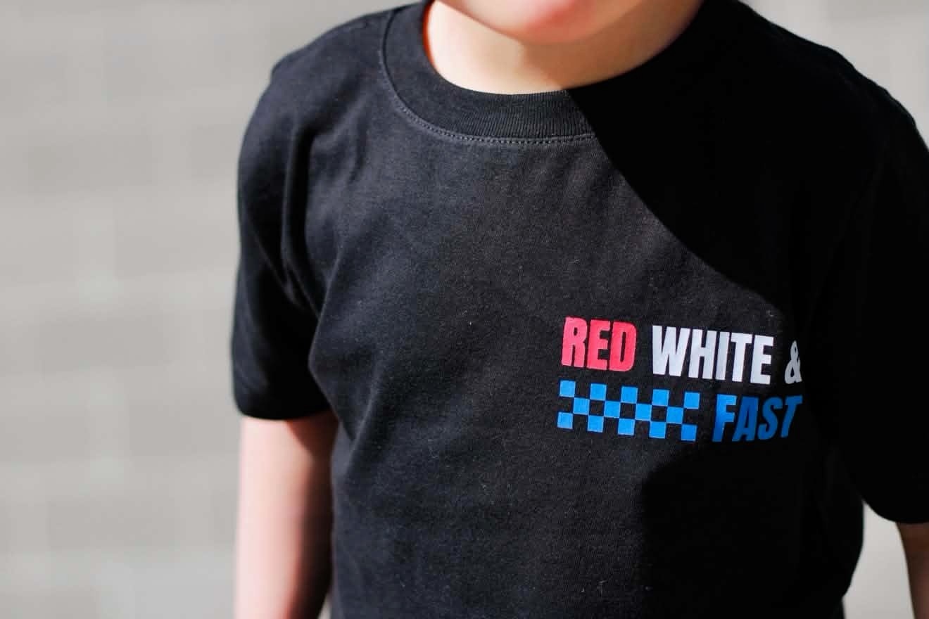 Red, White and Fast Graphic T-shirt
