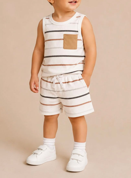 Coastal Stripes Tank & Shorts Set
