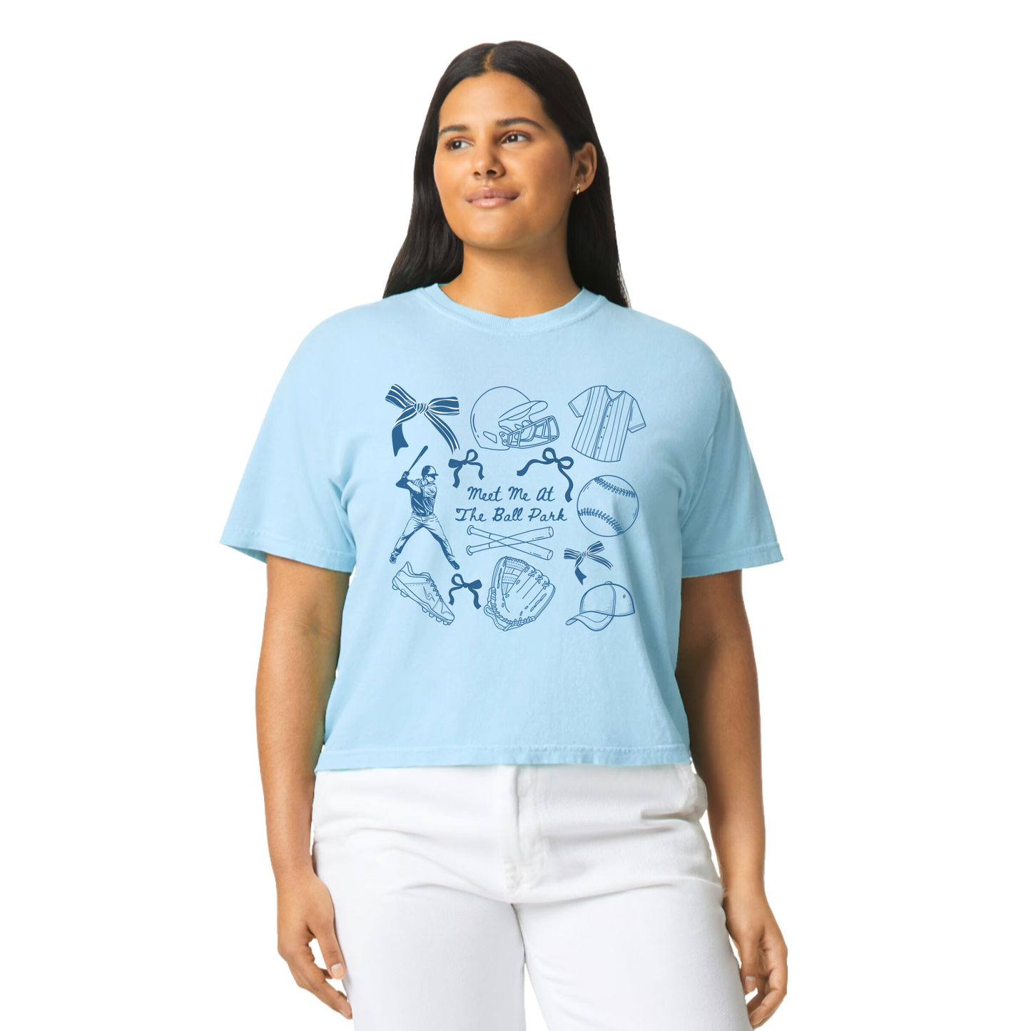 Meet Me at the Ballpark Baseball Cropped T-shirt - Women