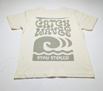 Catch Waves, Stay Stoked Kids Surf T-shirt
