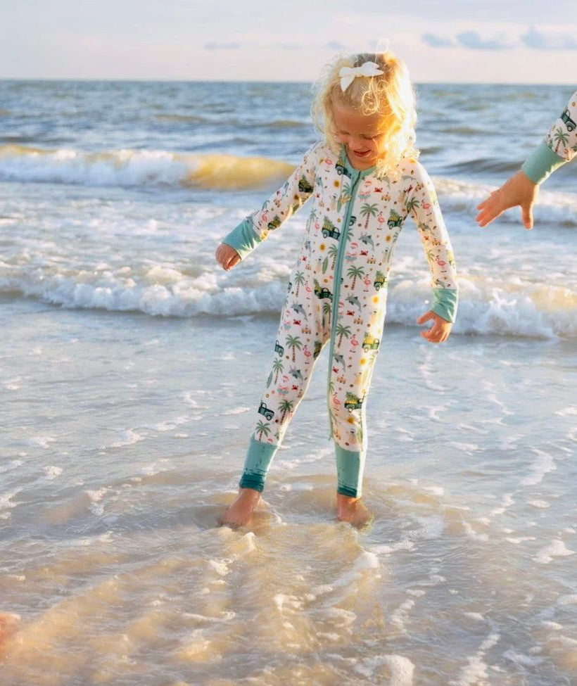 Coastal Christmas Bamboo Romper - Baby Pajama