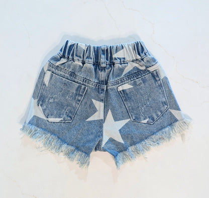 Star Denim Cutoff Shorts - Girls