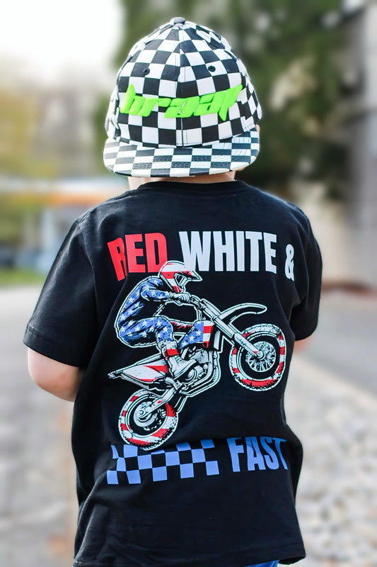 Red, White and Fast Graphic T-shirt - PREORDER
