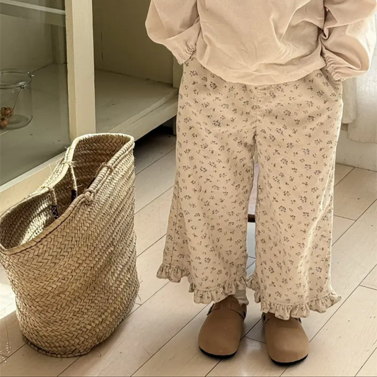 Dainty Florals Corduroy Ruffle Bottoms - Girls