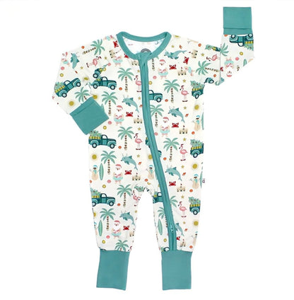 Coastal Christmas Bamboo Romper - Baby Pajama