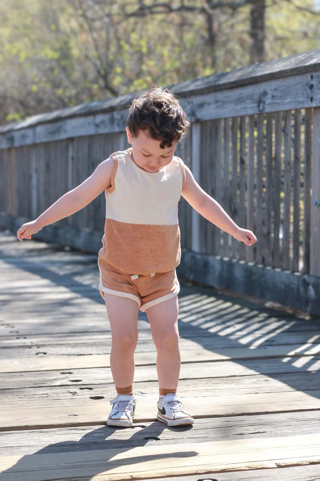 Summer Terry Cloth Two Piece Shorts Set - Kids
