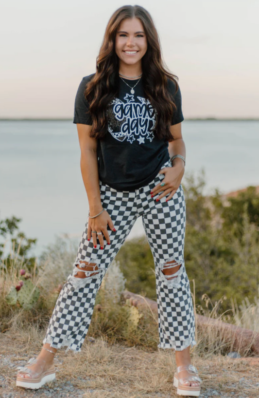 Women's Checkered Jeans
