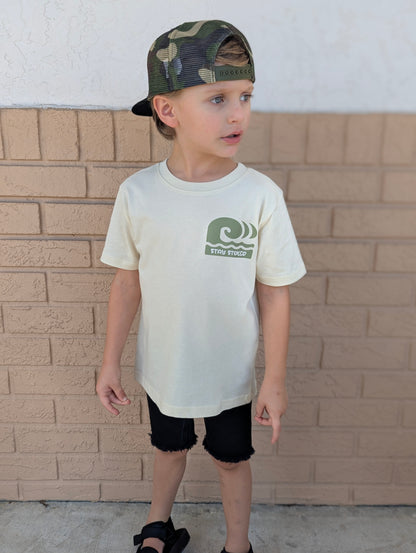 Catch Waves, Stay Stoked Kids Surf T-shirt