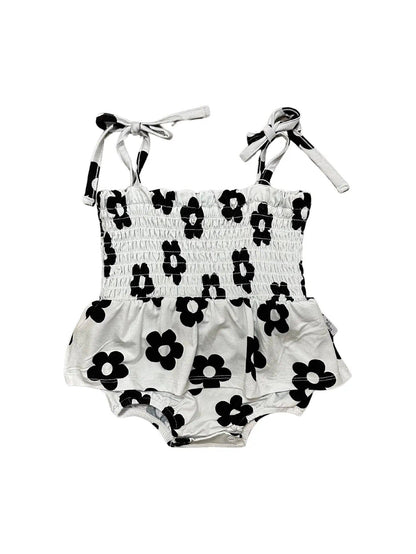 Flower Power Smocked Bamboo Romper