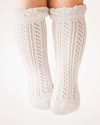 Ruffle Top Knee High Socks: One Size