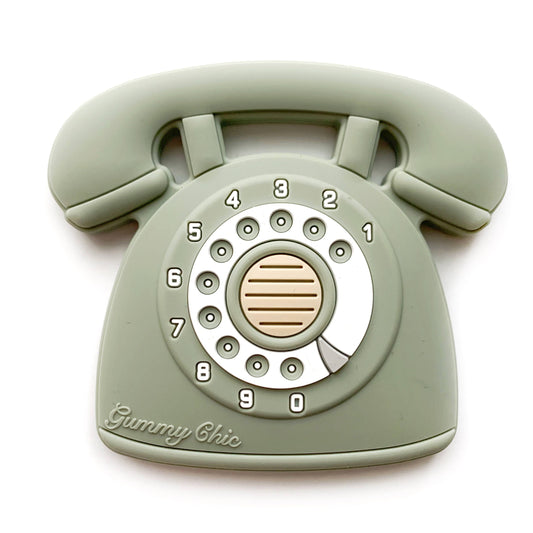 Retro Rotary Dial Phone Teether - Desert Sage