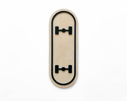 Skateboard Sign, Kids Nursery Room Decor, Baby Wall Sign: Black