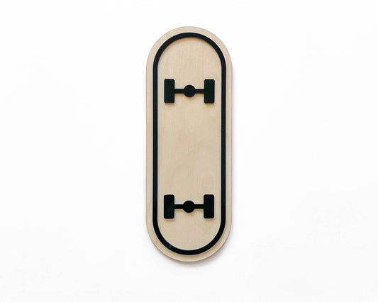 Skateboard Sign, Kids Nursery Room Decor, Baby Wall Sign: Black