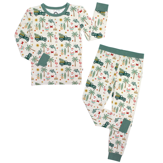 Coastal Christmas Bamboo Two Piece Pajama Set