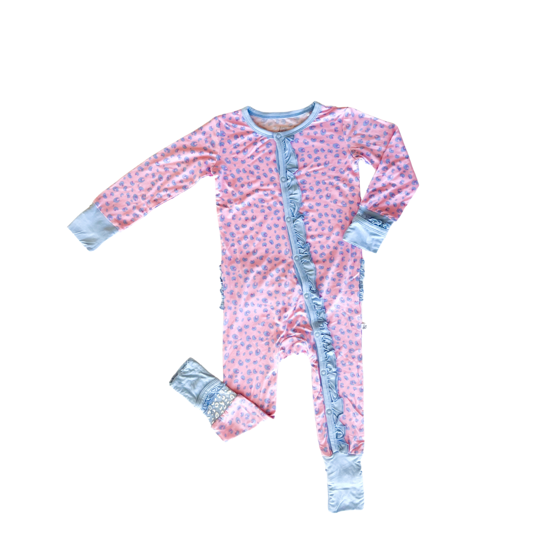 Lillian Leopard Bamboo Convertible Snap Romper