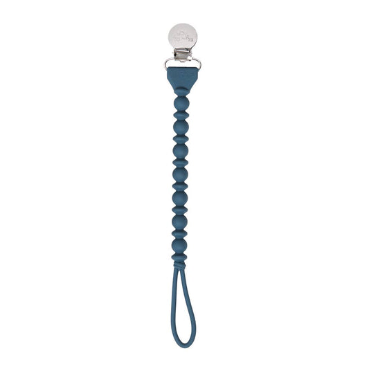 Navy Sweetie Strap Silicone One-Piece Pacifier Clip