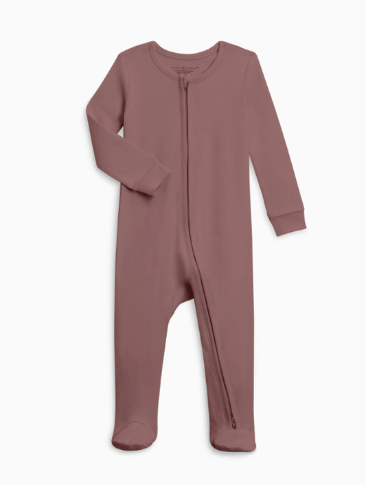 Mauve Organic Cotton Footie