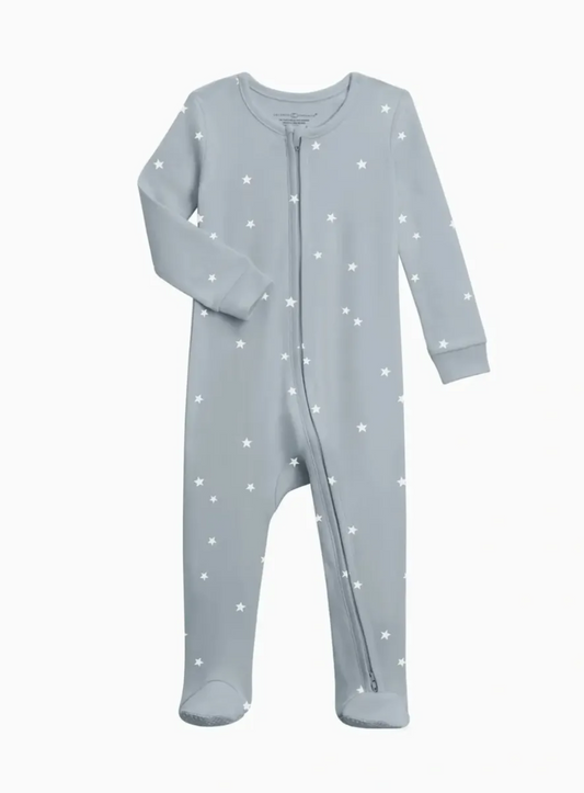 Dusty Blue Organic Cotton Footie