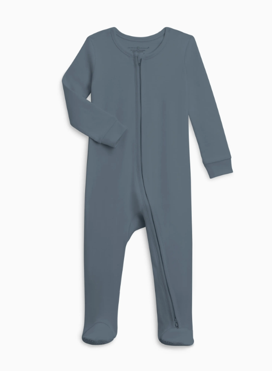 Slate Blue Organic Cotton Footie