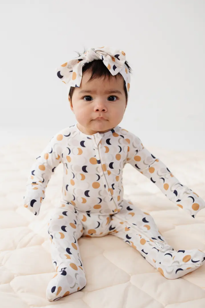 Ivory Moons Zip Romper Footie