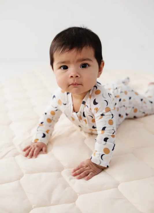 Ivory Moons Zip Romper Footie