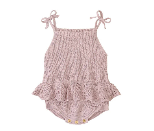 Knitted Summer Romper Blush